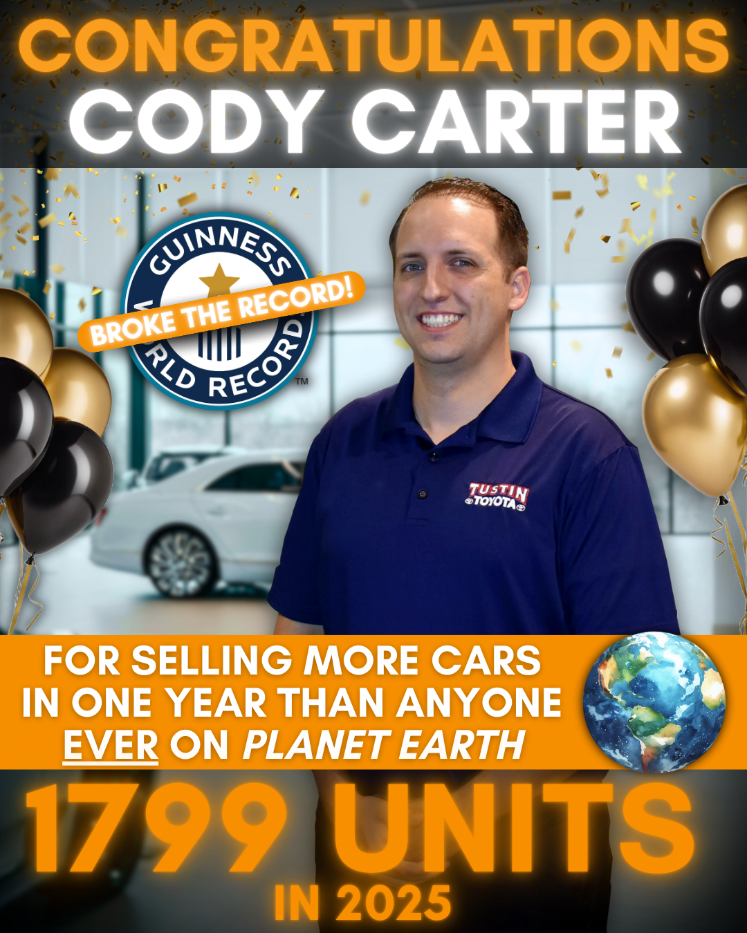 Cody Carter breaking the world record for most cars sold in a year